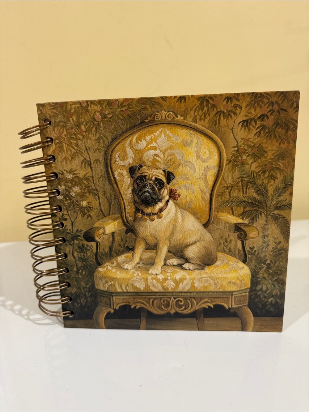 Gold Pug Spiral Notebook — Decorative Journal